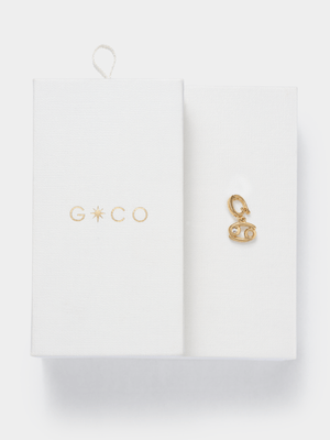 14ct Gold Plated Cubic Zirconia Cancer Charm