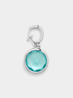 Rhodium Plated Zircon Cubic Zirconia December Birthstone Charm