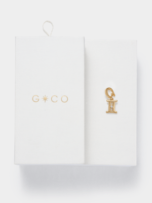 14ct Gold Plated Cubic Zirconia Gemini Charm