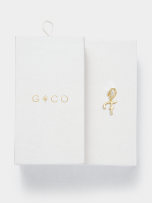 14ct Gold Plated Initial F Charm