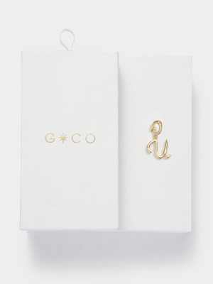 14ct Gold Plated Initial U Charm