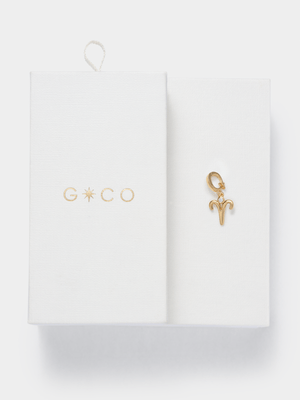 14ct Gold Plated Cubic Zirconia Aries Charm