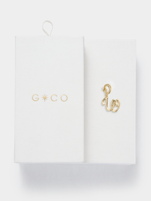 14ct Gold Plated Initial W Charm