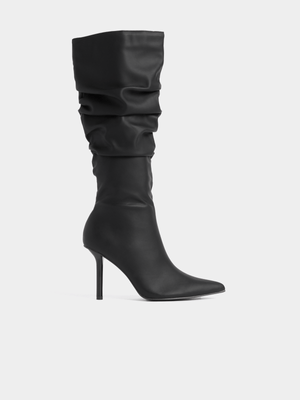 The FIX Women's Black Slouchy Heel Boots