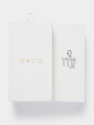 Rhodium Plated Cubic Zirconia Virgo Charm