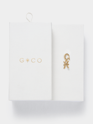 14ct Gold Plated Cubic Zirconia Pisces Charm