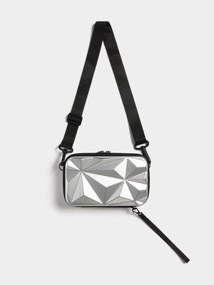 The FIX Unisex Grey Geometric Pouch Bag