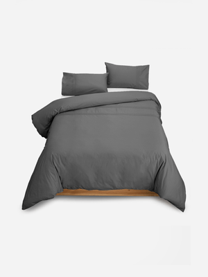 Volpes Astoria Egyptian Cotton 300tc Charcoal Duvet Cover Set