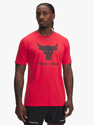 Under Armour Mens Project Rock Graphic Lava Red Tee