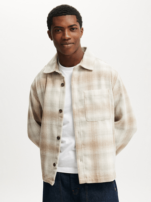 Men's Cotton On White Boxy Overshirt