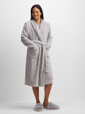 Exact Women's Grey Embossed Heart Gown