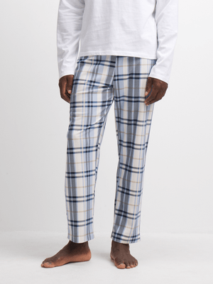 Exact Men's Blue Check Flannel Sleep Pants