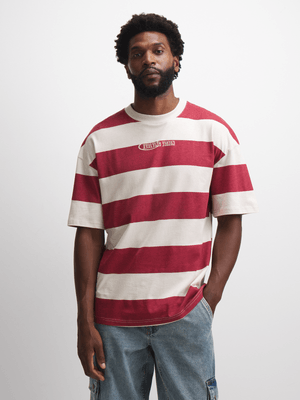Jet Men's Maroon/Stone Stripe T-Shirt