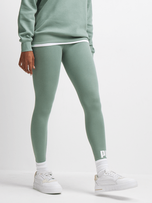 Puma Womens Essential No.1 Logo Green Moon Leggings