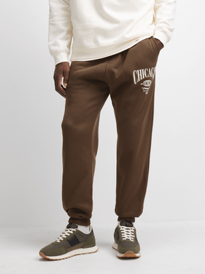 Exact Men's Brown Graphic Joggers