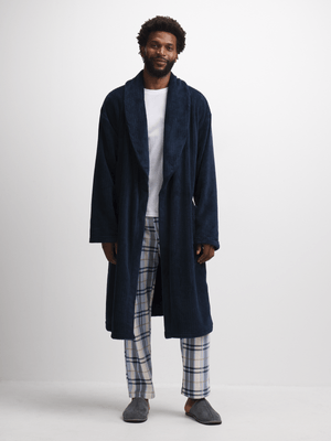 Jet Men's Navy Fleece Gown
