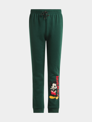 Jet Older Boys Green Mickey Mouse Active Pants