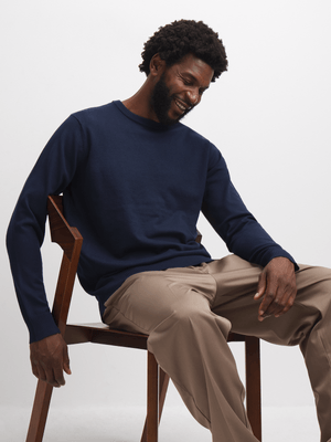 Jet Men's Navy Fine Guage Jersey