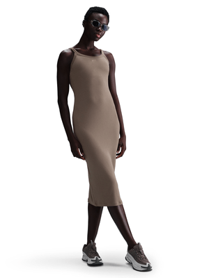 Nike Women's Nsw Chill Knit Brown Tank Dress