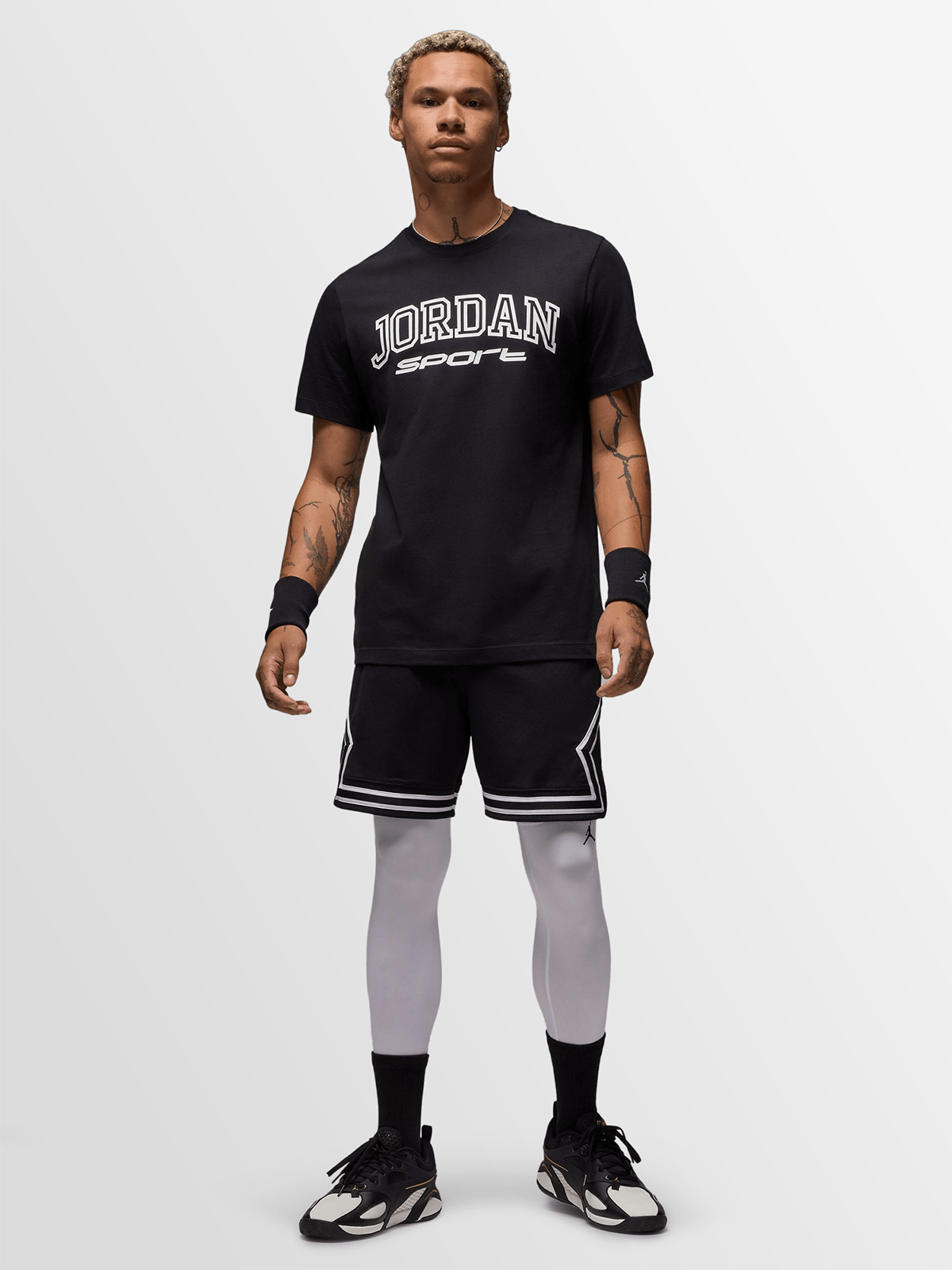 Jordan Men's Dri-FIT Sport Mesh Diamond Black/White Shorts