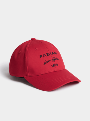 Fabiani Men's Red Logo Peak Cap