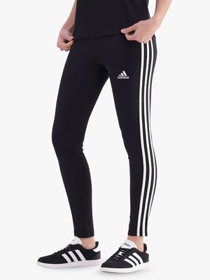 adidas Womens Essential 3-Stripes Black/White Leggings