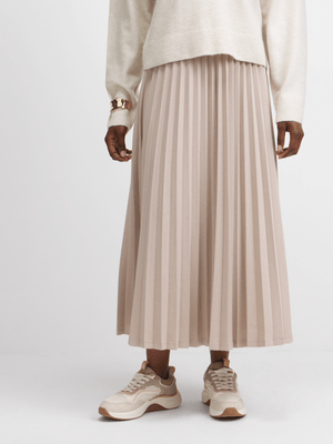 Exact Women's Natural Pleated Skirt