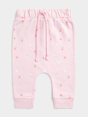 Jet Toddler Girls Pink Ditsy Florals Print Active Pant