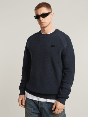 G-star Men's Detailed Knitted Legion Blue Sweater