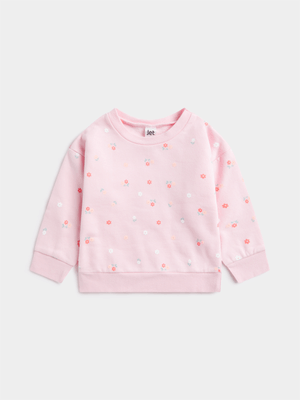 Jet Toddler Girls Pink Ditsy Floral  Print Active Top