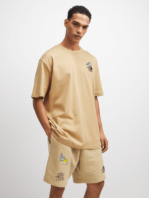 The North Face Mens Mountain Cleanup Khaki/Stone Relaxed Shorts