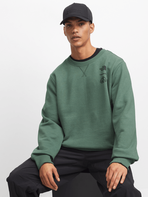 The North Face Mens Outdoor Graphic Duck Green Sweatshirt
