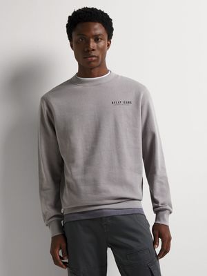Relay Jeans Men's Basic Flat Grey Sweater