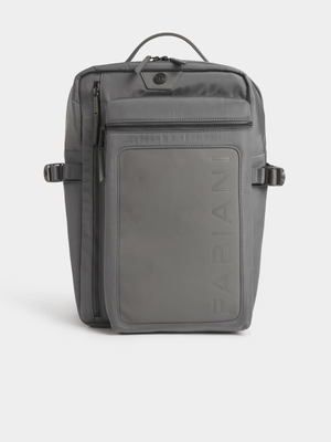 Fabiani Men's Charcoal Nylon Backpack