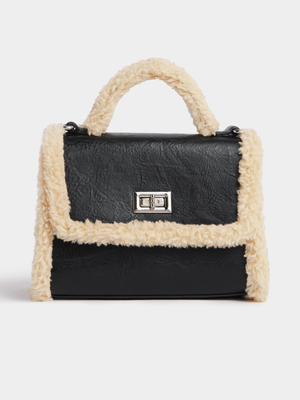 The FIX Women's Black Borg & Pu Bag
