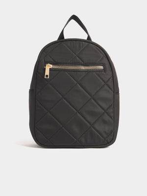 Jet Teen Girls Black Quilted Backpack
