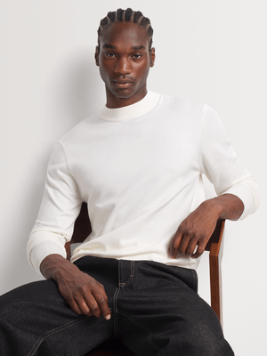 Men's Markham Mockneck Whisper White Knitwear