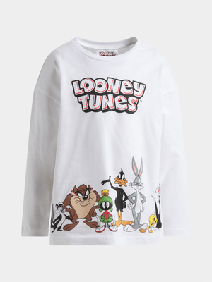Jet Younger Boys White Looney Tunes T-Shirt