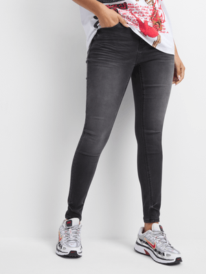 Redbat Women's Black Washed High Rise Super Skinny Jeans