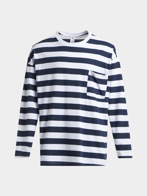 Jet Older Boys Blue/White Stripe T-Shirt