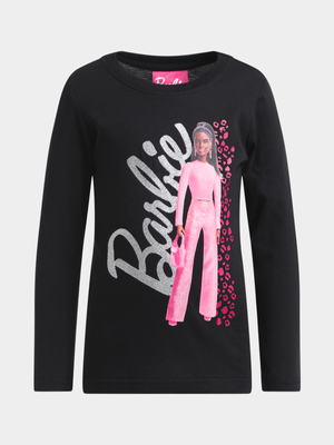 Jet Younger Girls Black Barbie T-Shirt