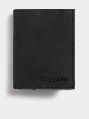 Fabiani Men's Charcoal Metal Card Holder
