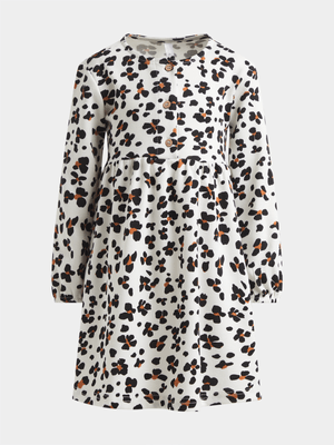 Exact Younger Girl's Animal Print Button Dress
