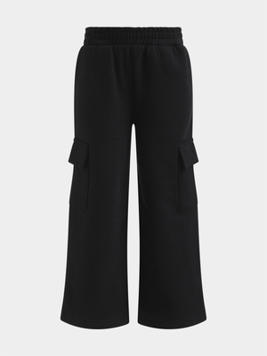 Jet Younger Girls Black Wide Leg Cargo Active Pants