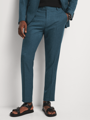 Men's Markham Skinny Textured Green Suit Trousers