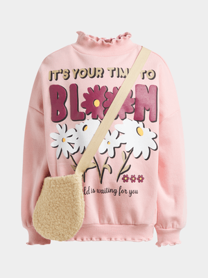 Jet Older Girls Pink Active Top With Bag