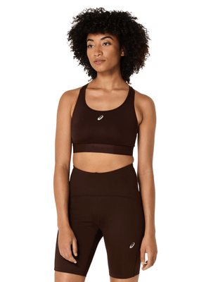 Asics Womens Road Compression Coffee Sports Bra