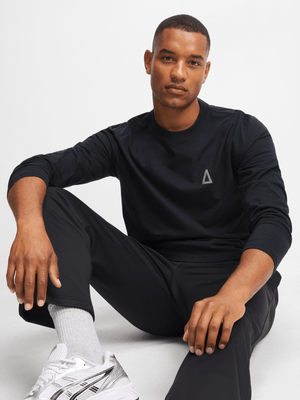 Mens APX Basic Black Long Sleeve Tee