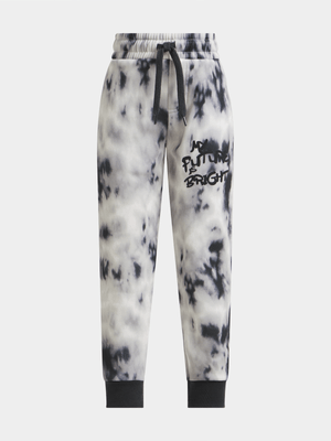 Exact Older Boy's Black & Grey Tie-Dye Print Joggers