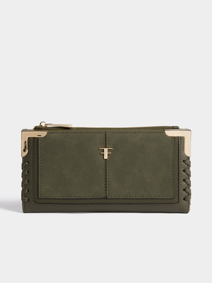 Whipstitch Metal Tips Two Fold Purse